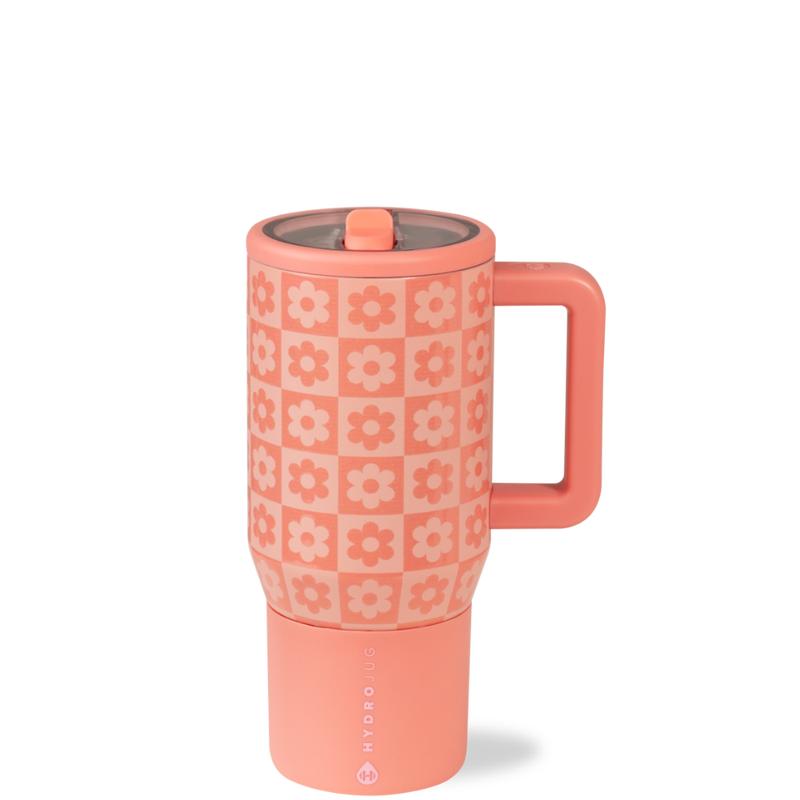HydroJug Traveler | Leak-Proof Insulated Tumbler with Flip Straw & Cup Holder Fit Flasks Lid