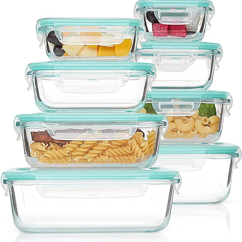 Vtopmart Glass Food Storage Containers with Lids - 8 / 15 / 18 Pack, Airtight Bento Boxes for Leftovers and Picnics #dealsforyoudays
