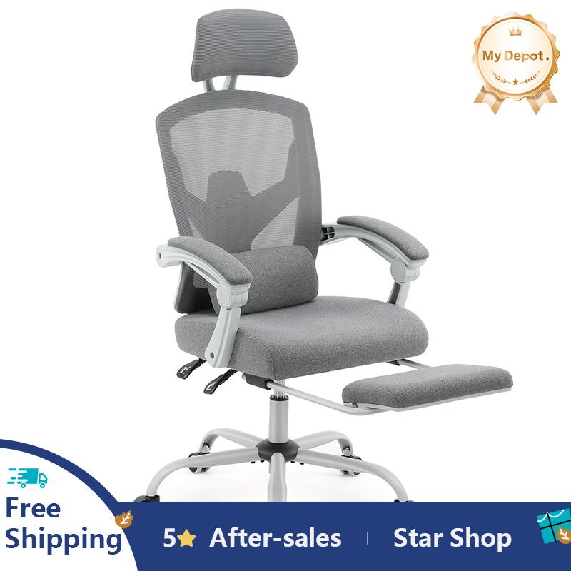 Ergonomic Office Chair, High Back Computer Mesh Swivel Rolling Desk Chair with Adjustable Headrest (Optional with/without Footrest)