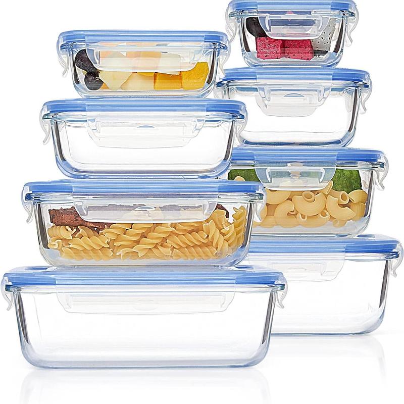 Vtopmart Glass Food Storage Containers with Lids - 8 / 15 / 18 Pack, Airtight Bento Boxes for Leftovers and Picnics #dealsforyoudays