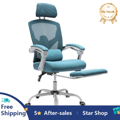 Ergonomic Office Chair, High Back Computer Mesh Swivel Rolling Desk Chair with Adjustable Headrest (Optional with/without Footrest)