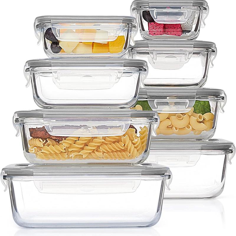 Vtopmart Glass Food Storage Containers with Lids - 8 / 15 / 18 Pack, Airtight Bento Boxes for Leftovers and Picnics #dealsforyoudays
