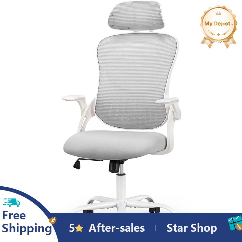 Ergonomic Office Chair, High Back Computer Mesh Swivel Rolling Desk Chair with Adjustable Headrest (Optional with/without Footrest)
