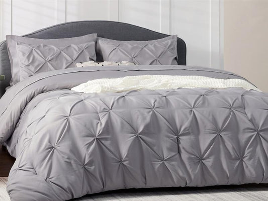 5/7 PCS-Bedsure Soft  Pintuck Comforter Set - Multi-Color,Cloud-like,Ultra-Soft,Machine Washable,Luxury Bedroom Decor Accessories,Breathable,All-Season King Size Bedding sets, Restful Sleep, Geometric Pattern