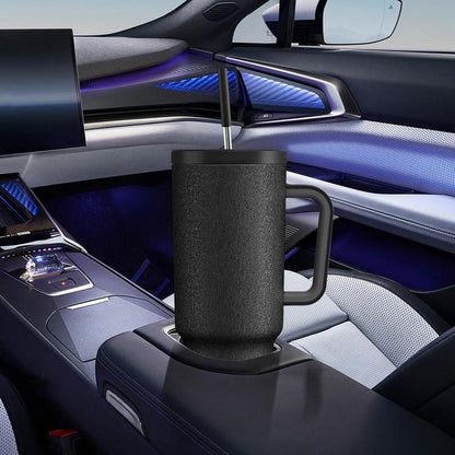 【Meoky】40oz Classic Straw Handle Cup, Multi-grid Ice Cube Mold, Leak-proof Cup Lid, Silicone Handle, Non-slip Noise Reduction Pad At The Bottom, Stainless Steel Thermos Cup, Wide Mouth and Narrow Bottom, Valentine's Day Gift, Tumbler Cups